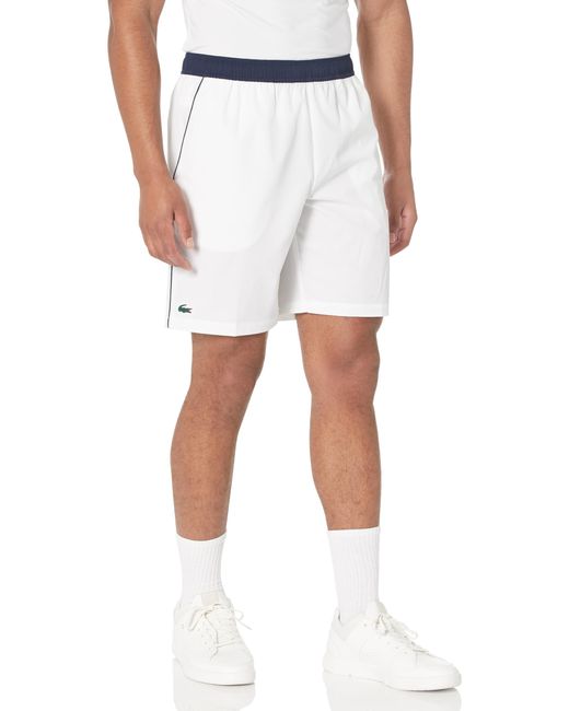 Lacoste White Regular Fit Taffeta Tennis Short for men