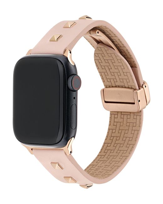 Ted Baker Black Light Pink Leather Strap With Studs For Apple Watch®
