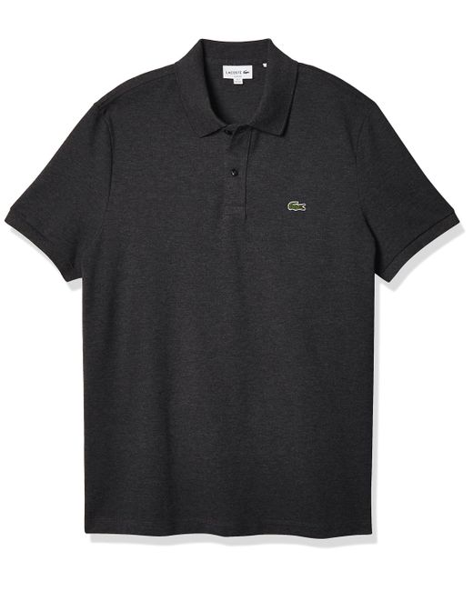 Lacoste Black Classic Pique Slim Fit Short Sleeve Polo Shirt for men