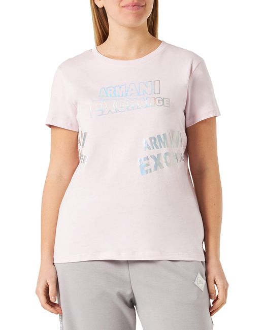 Emporio Armani White A | X Armani Exchange Crew Neck Password Print Reg Fit Shirt