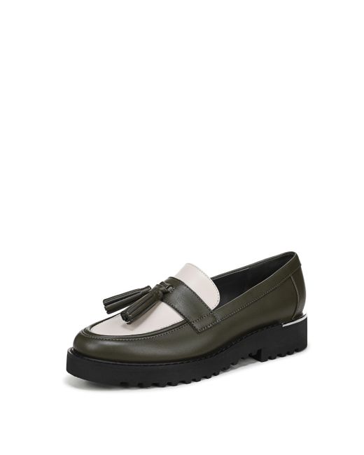 Franco Sarto Black Carolynn Loafer Olive Green/white Faux Leather 7.5 M