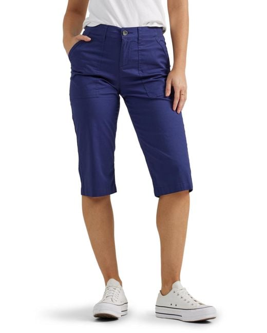 Lee Jeans Blue S Ultra Lux Comfort With Flex-to-go Utility Skimmer Capri Pants