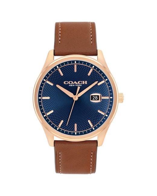 COACH Oliver 3h Quartz Watch in Blue for Men Lyst