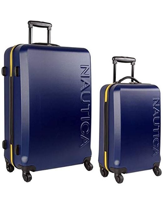 Nautica Blue Hardside Spinner Carry On Luggage Set
