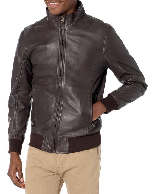 Guess Gray Soft Leather Jacket for men