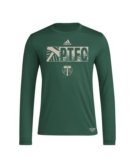 Adidas Green Long Sleeve Pre-game Jersey for men