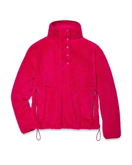 Ugg Pink Atwell Sherpa Half Snap Coat