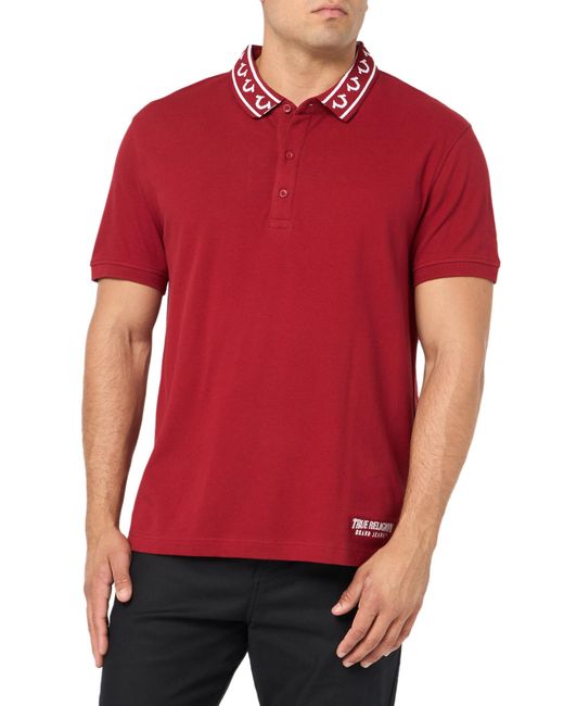 True Religion Red Relaxed Ss Polo for men