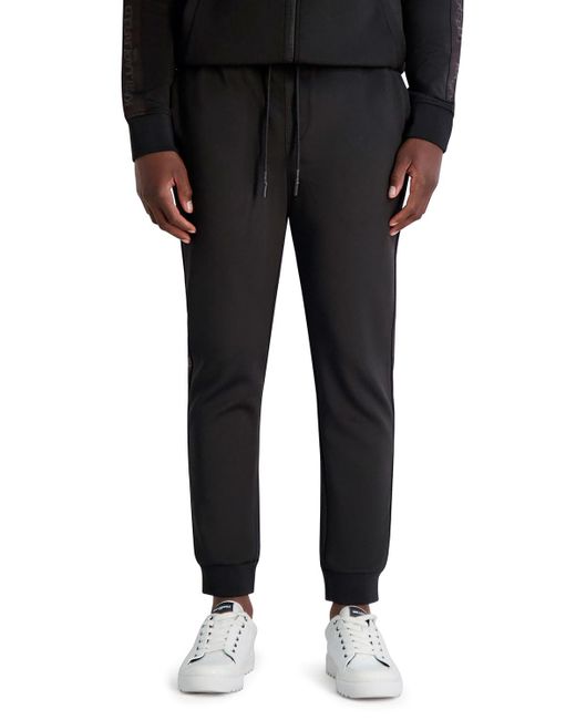 Karl Lagerfeld Black Paris Pull On Drawstring Waistband Pocket Pants for men