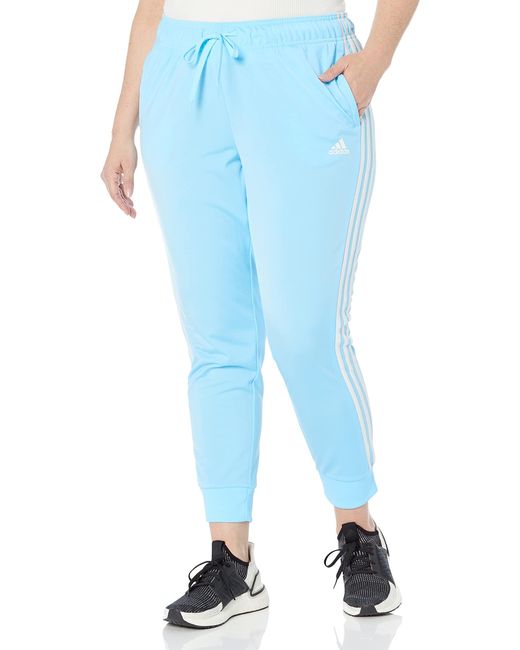 Adidas Blue Standard Essentials Warm-up Tapered 3-stripes Track Pants