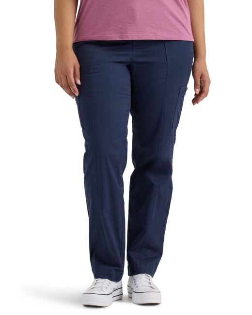 Lee Jeans Blue Plus Size Ultra Lux Comfort With Flex-to-go Utility Pant Mood Indigo 28 Plus