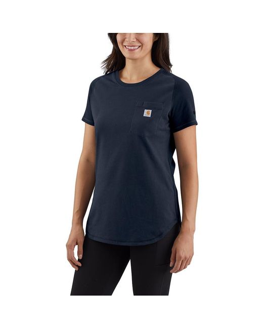 Carhartt Blue Plus Size Force Relaxed Fit Midweight Pocket T-shirt