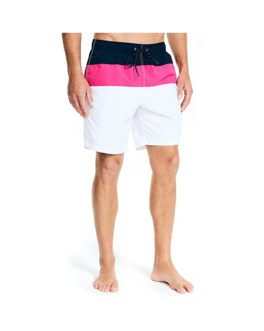 Nautica Pink Standard Colorblock Quick-dry Swim for men