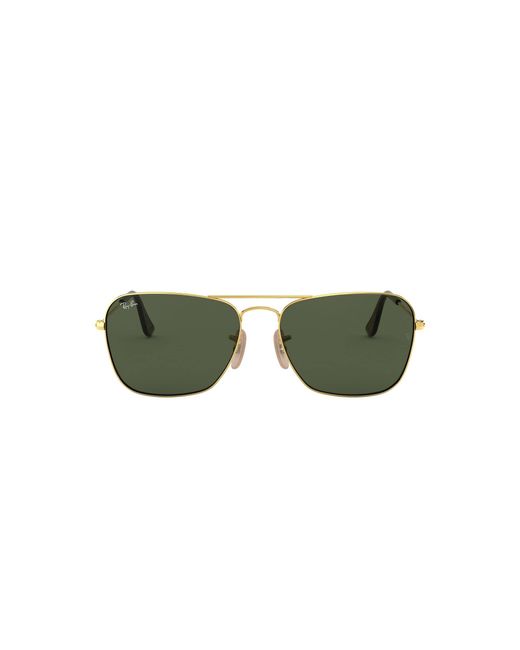 Ray-Ban Black Caravan Sonnenbrillen Gunmetal Fassung Grün Glas 55-15