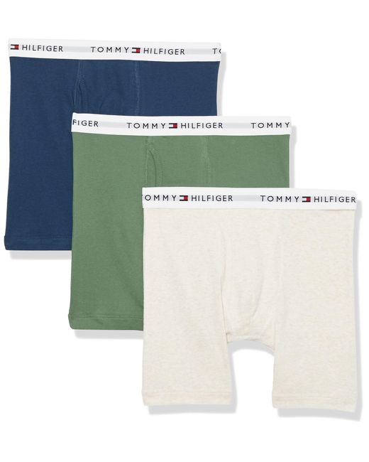 Tommy Hilfiger Green Cotton Classics Boxer Brief 3-pack for men