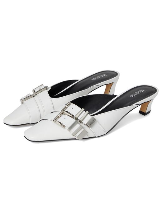 Michael Kors White Darrington Kitten Mule