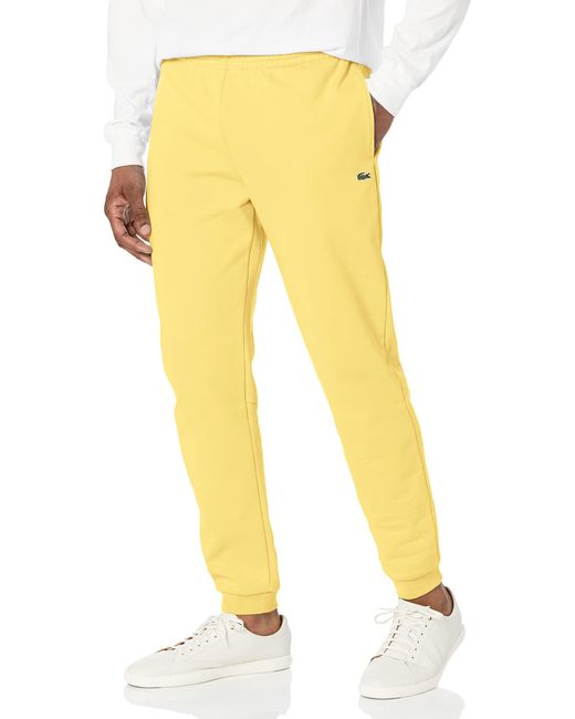 Lacoste Yellow Solid Fleece Joggers for men