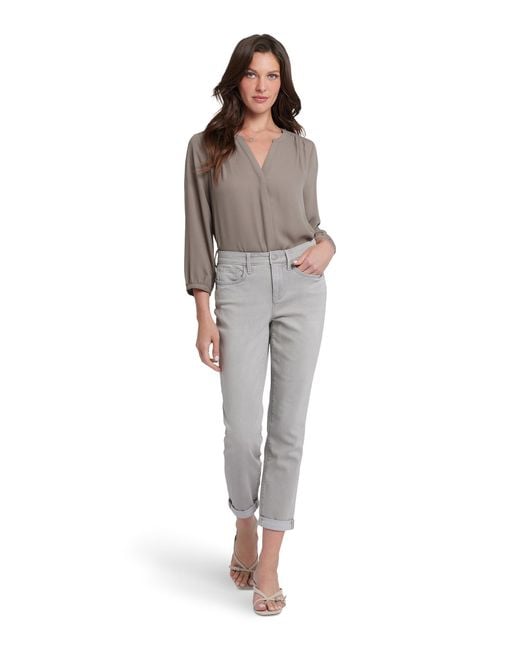 NYDJ Gray Margot Girlfriend Jeans In Grenada Mist