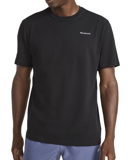 Reebok Black 's Overdrive Cotton Span Crewneck T-shirt for men
