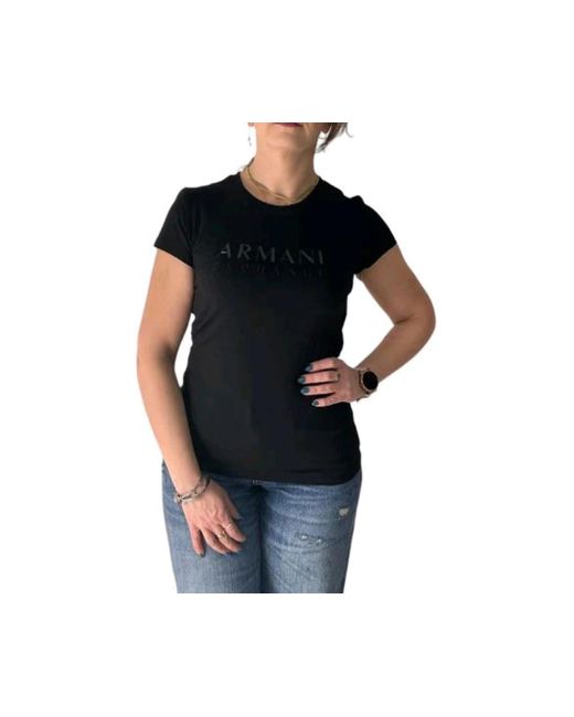 Emporio Armani Black A | X Armani Exchange Armani Exchange Sparkle Logo Cotton T-shirt