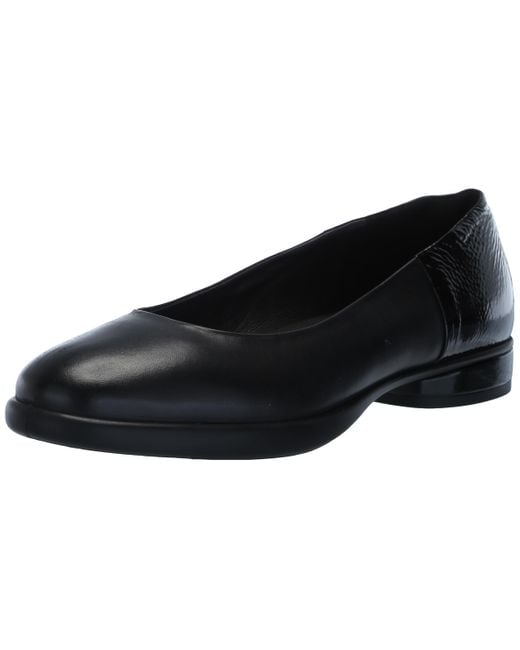 Ecco Black Sculpted Luxe Ballerina Flat Shoes, Leather