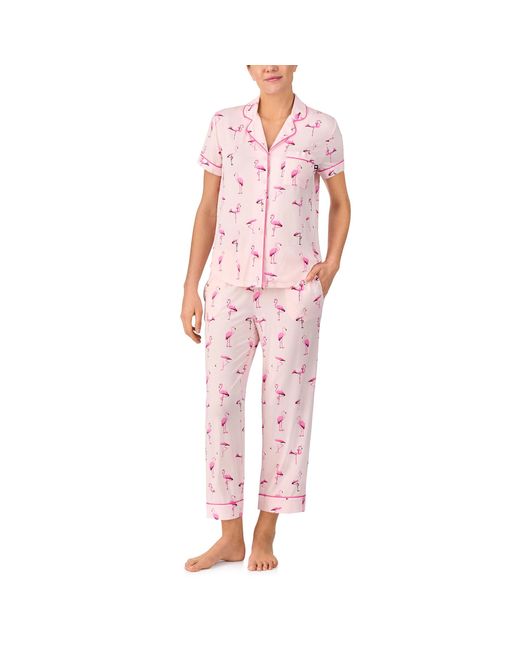 Kate Spade Pink Cropped Pant Pj Set