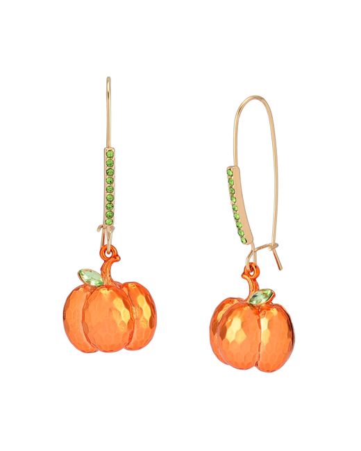 Betsey Johnson Orange Pumpkin Dangle Earrings