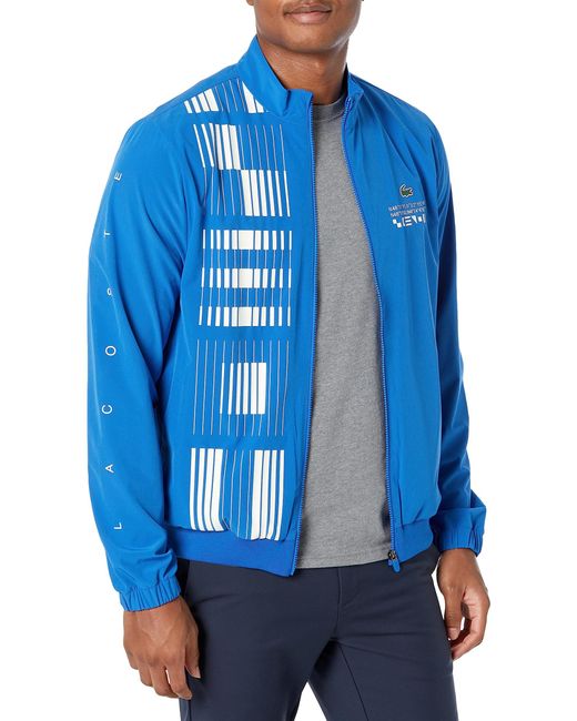 Lacoste Blue Long Sleeve Djokovic Off-court Tennis Full Zip Sweatshirt for men