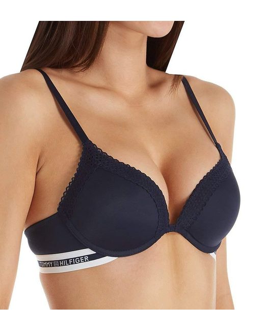 Tommy Hilfiger Basic Comfort Push Up Underwire Bra in Blue