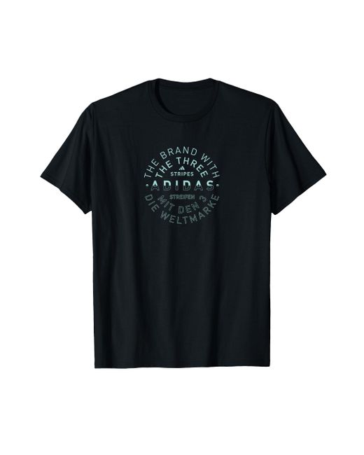 Adidas Black Badge Of Sport Three Stripe Dipped Crest Graphic T-shirt