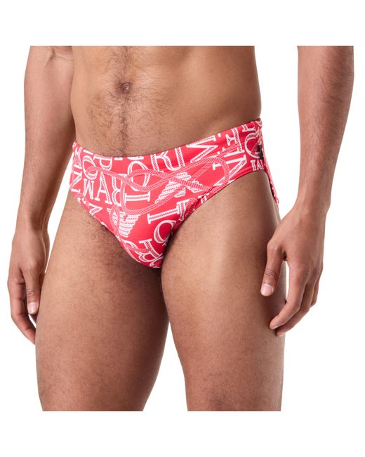 Emporio Armani Pink Standard Macro Logo Swim Low Brief for men