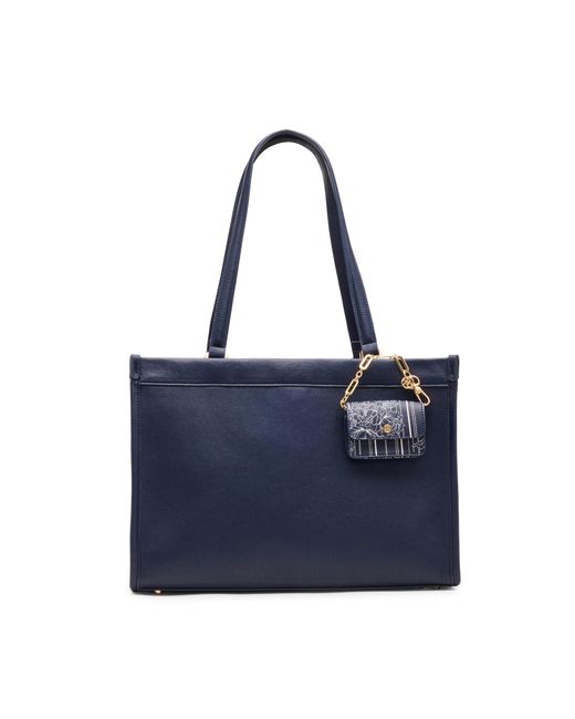 Anne Klein Blue Large Bonded Tote With Pouch