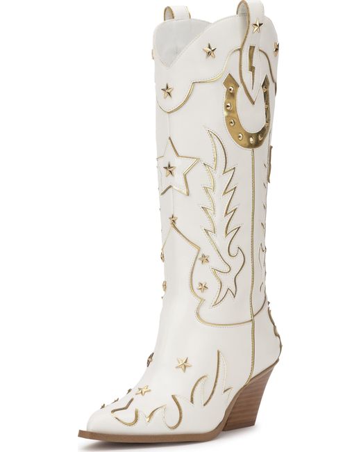 Jessica Simpson White Zembitti Western Boot