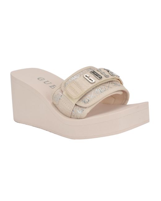 Guess White Dellean Wedge Sandal