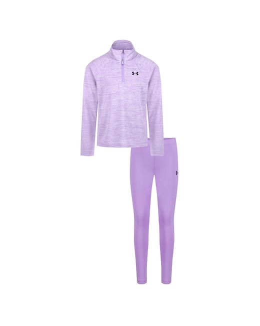 Under Armour Purple Ua Twist Tech 1/4 Zip & Leggings Set