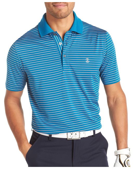 Izod Short Sleeve Poly Feeder Stripe Jersey Golf Polo in Blue for Men ...