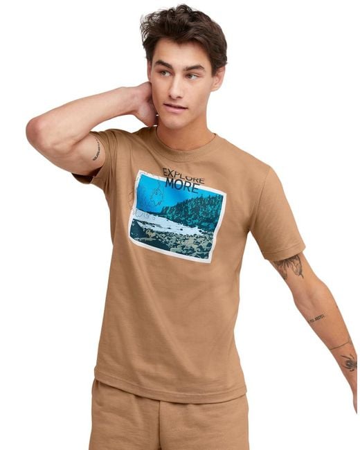 Hanes Blue Graphic T-shirt for men