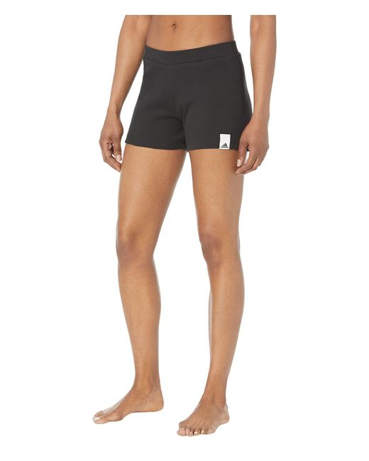 Adidas Black Lounge Ribbed Booty Shorts
