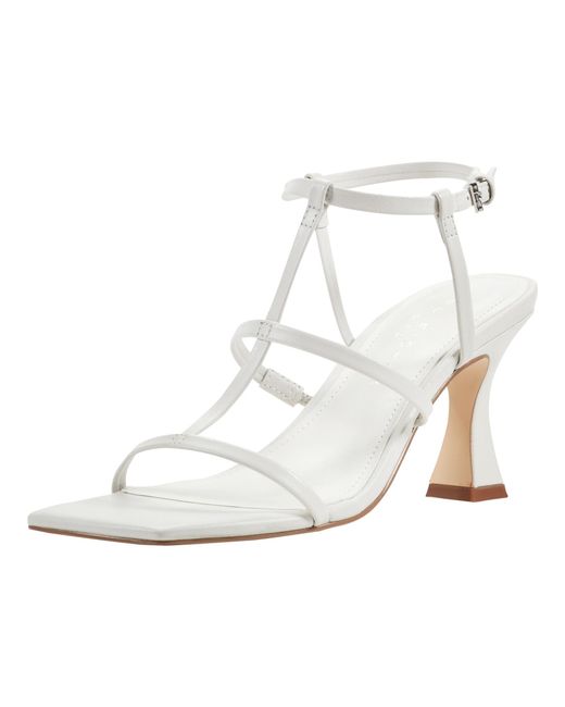 Marc Fisher White Dennie Heeled Sandal