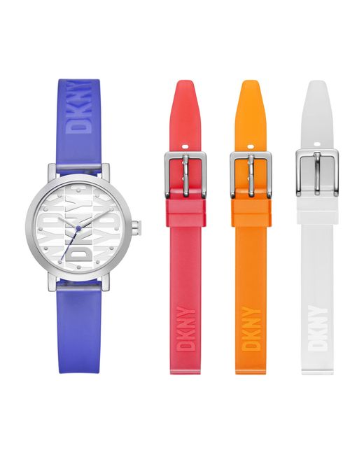 DKNY White Soho Quartz Stainless Steel And Silicone Watch