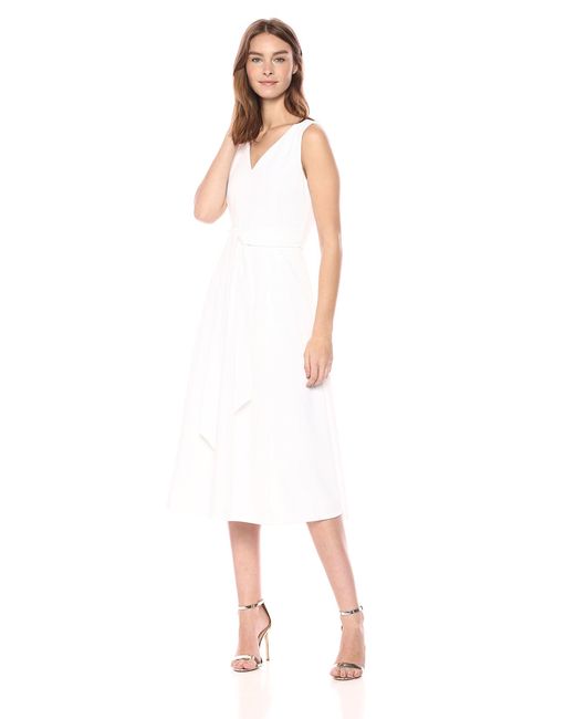 calvin klein white midi dress