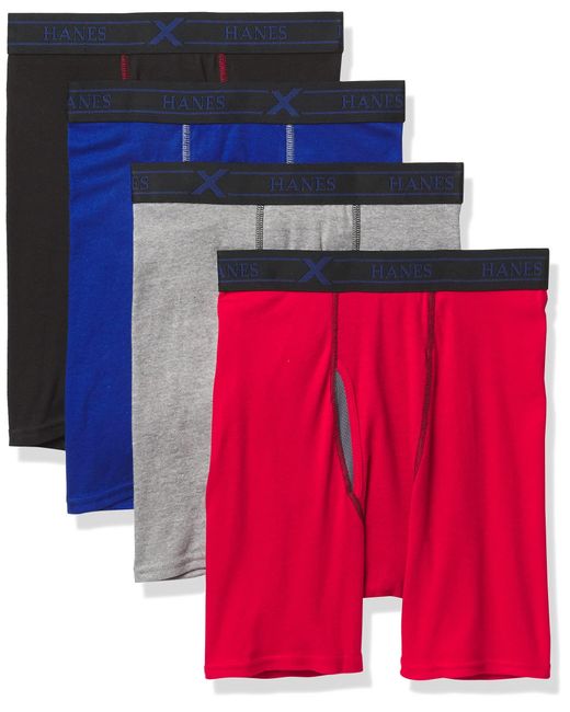 Hanes Ultimate Mens Sport X-temp Comfort 4-pack Boxer Briefs in Blue ...