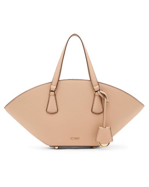 Anne Klein Natural Curved Small Convertible Strap Tote Bag
