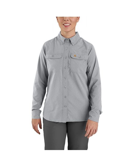 Carhartt Gray Force Relaxed Fit Lightweight Long-sleeve Shirt