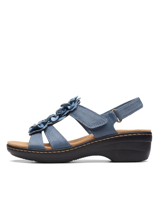 Clarks Merliah Sheryl Heeled Sandal in Blue | Lyst
