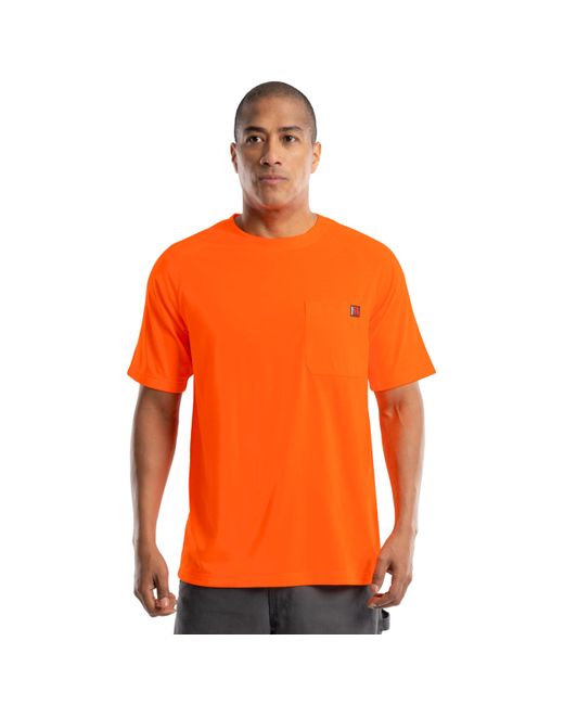 Wrangler Orange Riggs Short Sleeve Upf Protection Raglan Tee Shirt for men