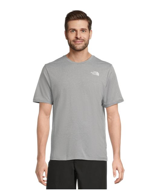 The North Face Gray 24/7 Short-sleeve Tee | Lightweight Athletic Shirt With Flashdry Technology & Heat Transfer Logo for men
