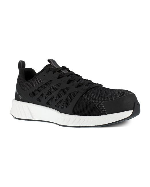 Reebok Work Rb4311 Fusion Flexweave Safety Composite Toe Athletic Work Shoe Black And White for men