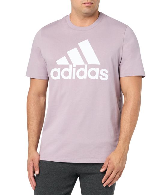 Adidas Purple Essentials Single Jersey Big Logo T-shirt for men
