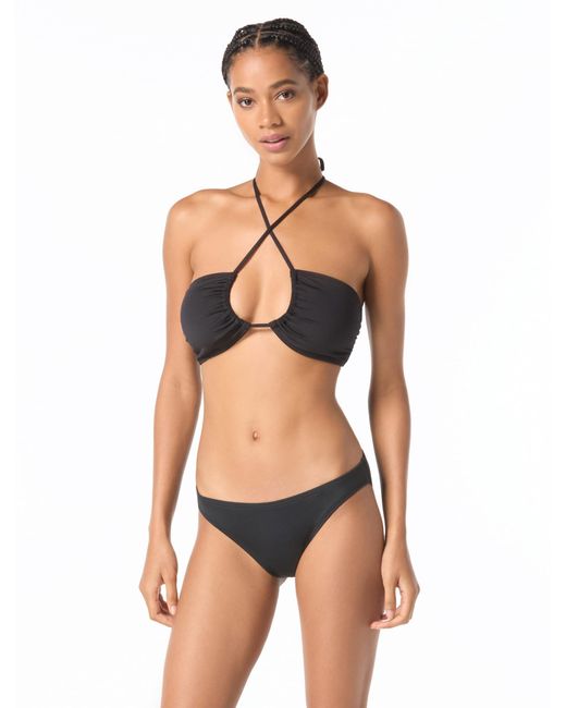 Michael Kors Black Swimwear Solid Bandeau Bra Top